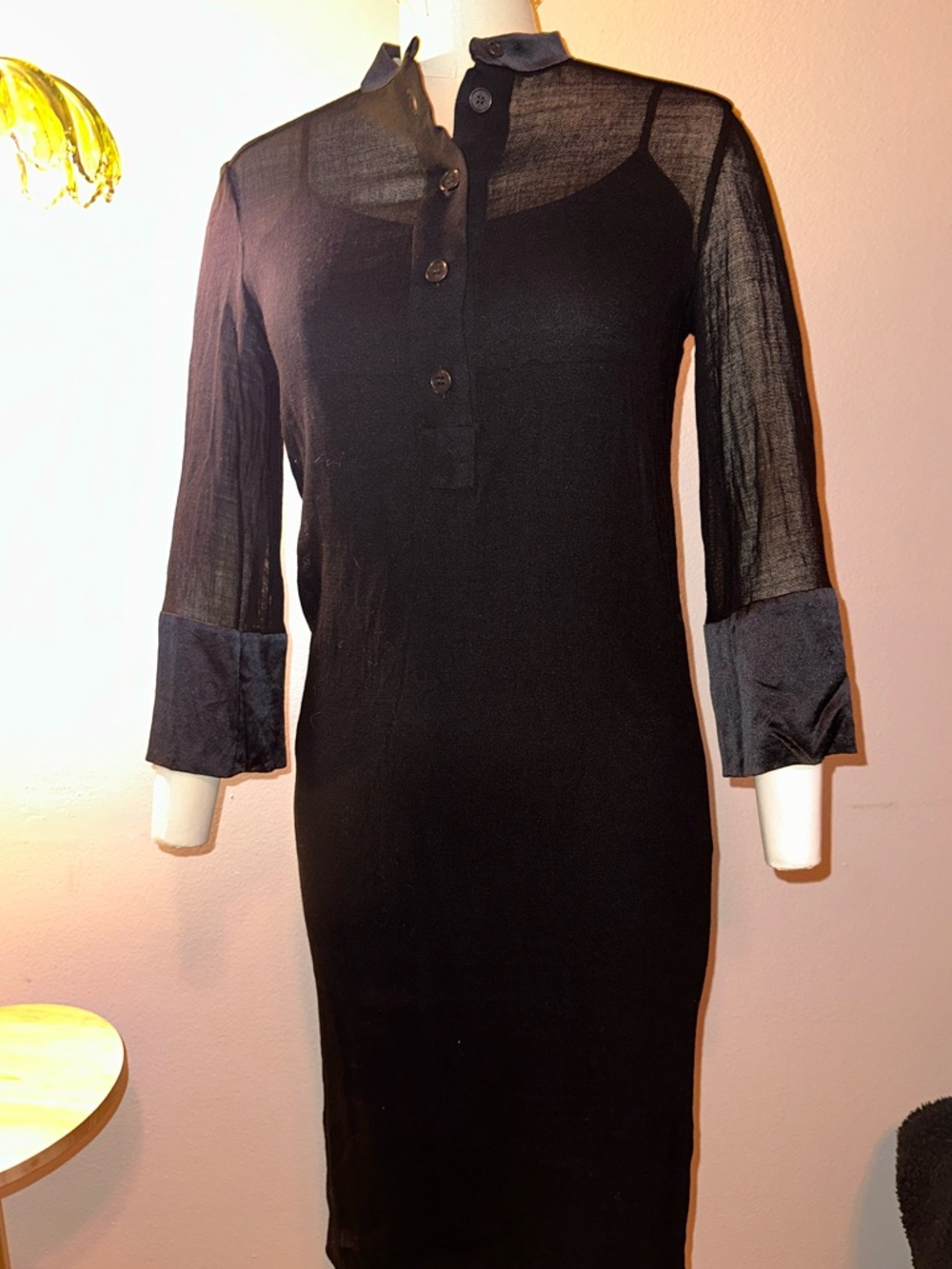 Vintage 1998 CHANEL Black Silk & wool dress
